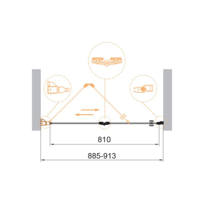 ECO-O-BS-12-80-C-Cr Душевая дверь ECO-O-BS-12-80-C-Cr Душевая дверь