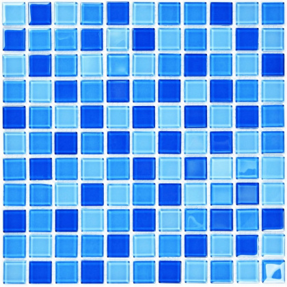 Мозаика стеклянная Blue wave-1 (чип 4*25*25) 300*300(22шт-1.98м2), м2