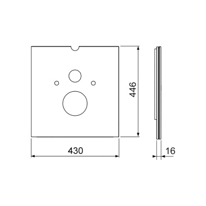 Стеклянная панель TECElux для установки сидений-биде, нижняя, стекло белое