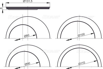Вставка под водосточную трубу, комплект – серый