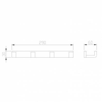 Вешалка на 4 крючка ABBER Westen AA1751B черная матовая