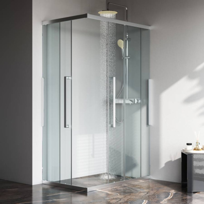 W84G-403-12080-MТ Душевое ограждение Func Square Slide 120х80, мат Хром, прозрачное
