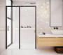 Душевая перегородка Creto Nota 700 мм стекло прозрачное профиль черный 122-SP-700-C-B-6, EASY CLEAN Душевая перегородка Creto Nota 700 мм стекло прозрачное профиль черный 122-SP-700-C-B-6, EASY CLEAN