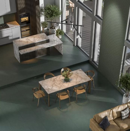 Декор мозачиный DD6421\MM Про Чементо Зеленый 30см*30см*9мм (1уп/6шт/)матовый, шт