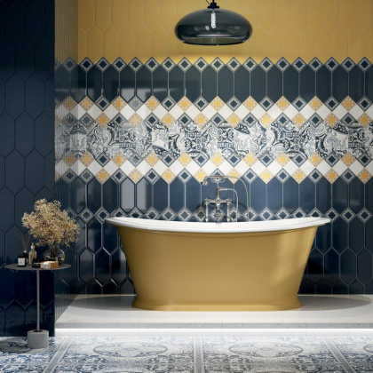 Декор HGD\A525\TOB001 Алмаш синий/голубой/белый (9,8см*9,8см*0,69мм) (30шт/0,289м2) глянец, шт