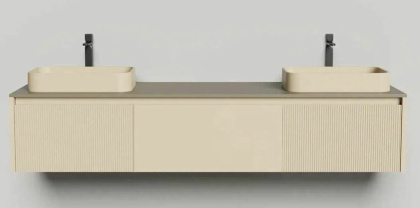 Подвесная тумба Domino 2000, эмаль, для двух раковин, с фрезеровкой Подвесная тумба Domino 2000, эмаль, для двух раковин, с фрезеровкой
