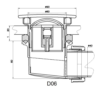 Сифон для душевых поддонов RGW Velplex QYD-06 Черный, RGW 18241106-04