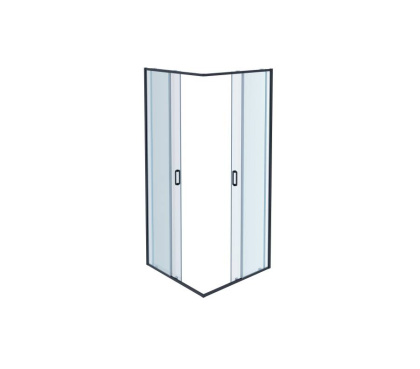 AQ ARI KV08020BL Душевой уголок квадратный, двери раздвижные 800x800x2000 профиль черный, стекло прозрачное