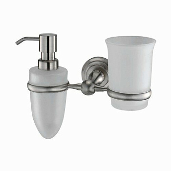 Держатель стакана и дозатора Ammer, 20х18,4х11 см, хром и белый, K-7089