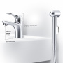 Смеситель Для раковины с гигиеническим душем F85C03000 Sunny Смеситель Для раковины с гигиеническим душем F85C03000 Sunny
