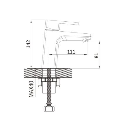 Смеситель для раковины латунь, оружейная сталь S8201T