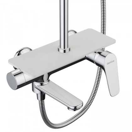 977720000_xxx Origin Bit, душ. система со смесителем-полкой: верх. душ 260*190, ручн. душ 120, 5 реж