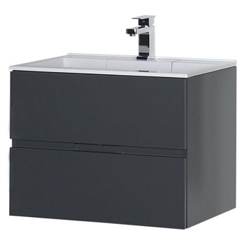 Тумба с раковиной Aquanet Алвита 70 серый антрацит
