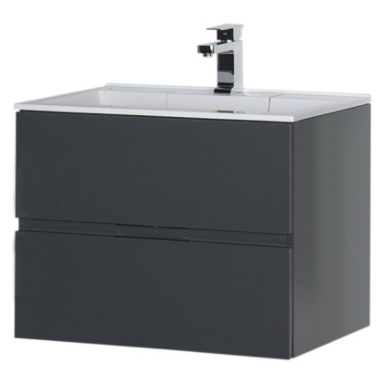Тумба с раковиной Aquanet Алвита 70 серый антрацит