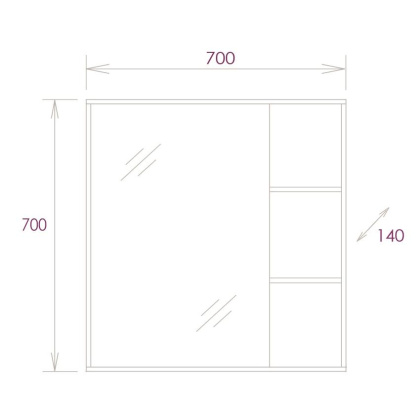 Шкаф-зеркало Onika Тимбер 70 дуб сонома, универсальный
