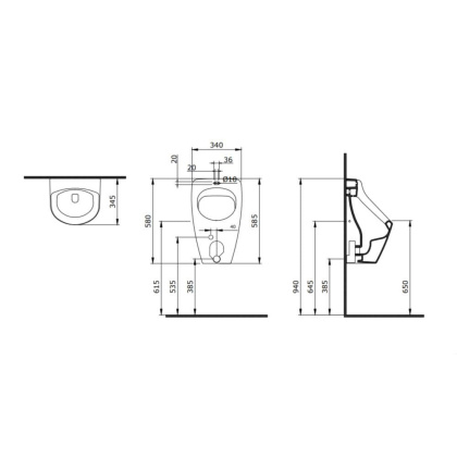 Писсуар подвесной Bocchi Parma матовый черный, 1163-004-0130, шт