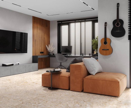 Керамогранит K40_5 Stony beige Бежевый (80смх80смх8,5мм) (3шт_1,92м2)Лаппатированный, м2