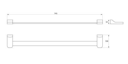Полотенцедержатель 74 см. RUSH Thira (TR36531В)