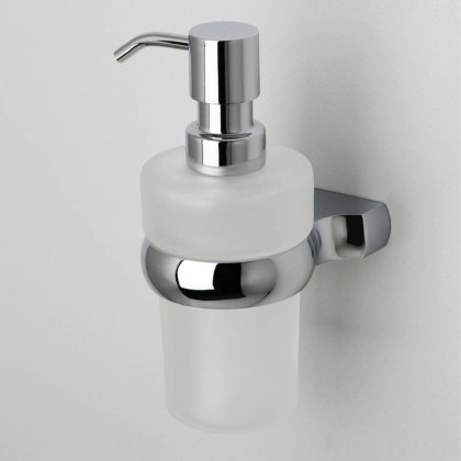 Дозатор для жидкого мыла Berkel, 8х16,6х10 см, хром и белый, K-6899