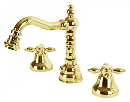 NOSTALGIA-BBS2-02 Смеситель на биде на три отверстия с донным клапаном бронза, ручки бронза