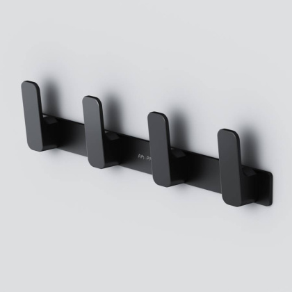 Набор крючков для полотенец Func, 5,5х25х2,4 см, черный, A8F35922