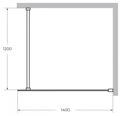 LIBERTA-L-1-125-120-C-Cr Душевая перегородка с односторонним входом 1250x1200x1950 мм