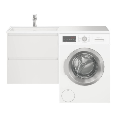 Тумба с раковиной подвесная  Creto Cafor White 130 правосторонняя