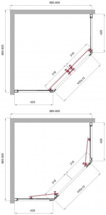 Душевой уголок BelBagno UNO-195-P-2-90-C-Cr