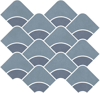 Декор Таделакт наборный синий светлый, синий матовый обрезной 30x28x0,9