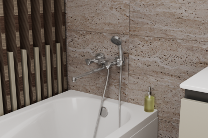 Смеситель для ванны с длинным поворотным изливом RUSH Andros (AN2435-51)