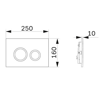 I110138 ErgoFit L, клавиша для инсталляции пластик, черный матовый