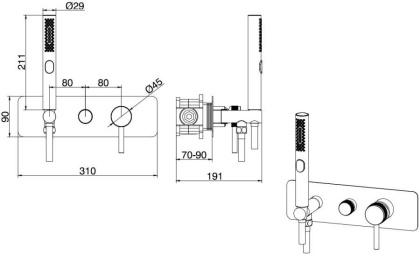 Смеситель для душа Allen Brau Priority 5.31009-BN (с внутренней частью) никель браш