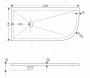 Душевой поддон асимметричный RGW ST/AL-W Белый (Комплект) 900x1200