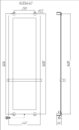 Полотенцесушитель электрический Allen Brau Infinity 140x44 с рейлингом и креплением, медь браш Полотенцесушитель электрический Allen Brau Infinity 140x44 с рейлингом и креплением, медь браш