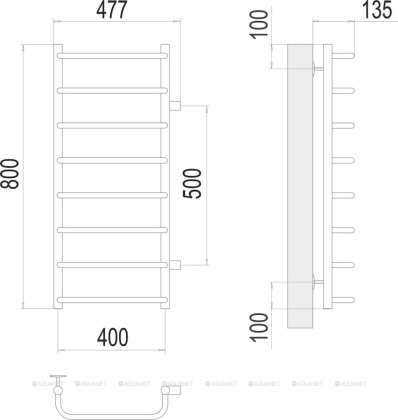 Полотенцесушитель Terminus Стандарт П8 400х800 бп500