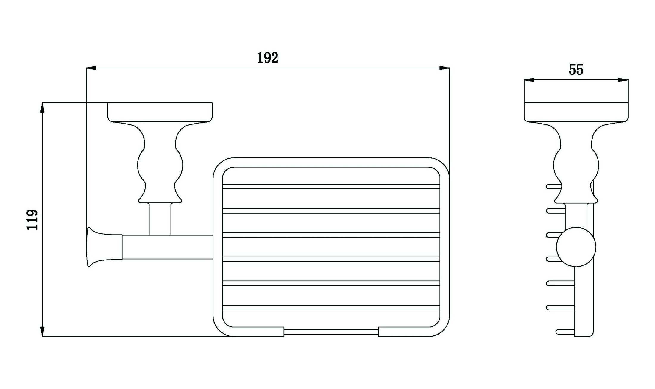 Мыльница решетка RUSH Crete, 5х19х11 см, цвет бронза, CR35410
