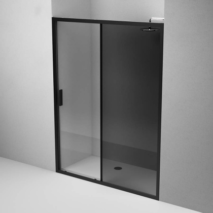 W90G-150-1-195BG Gem Solo Дверь душевая 150х195, стекло тонированное, профиль черный матовый