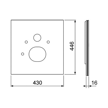 Стеклянная панель TECElux для установки унитазов-биде (Geberit Aquaclean Sela и т. п.)