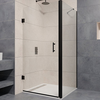 Душевой уголок  70* 70*195 RGW PA-36-B (PA-06B+Z-050-2B+держ) Прямоуг./Чёрный/Прозрачное/6 мм