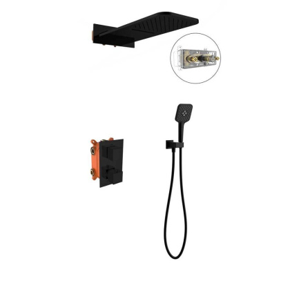 Душевой комплект VSFW-103TMB термостатический встраиваемый, двухрежимный, черный Душевой комплект VSFW-103TMB термостатический встраиваемый, двухрежимный, черный