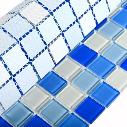 Мозаика стеклянная Blue Wave-3 (чип 4*25*25) 300*300(22шт-1.98м2), м2