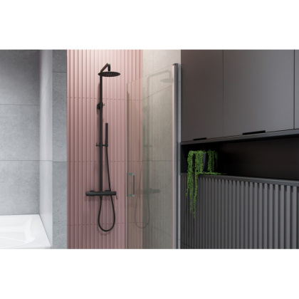 Система для душа наружного монтажа EXCELLENT Rain Pi AREX.1281BL (черный мат)