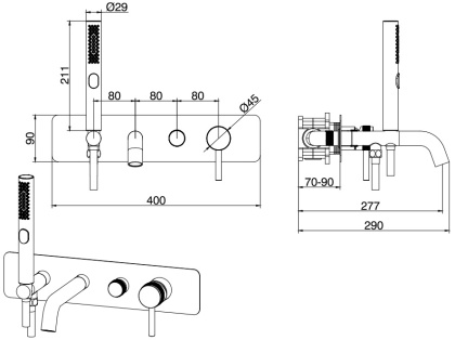 Смеситель для ванны с душем Allen Brau Priority 5.31006-BN (с внутренней частью) никель браш