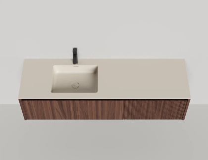 Подвесная тумба Domino 1600, шпон, под встраиваемую раковину