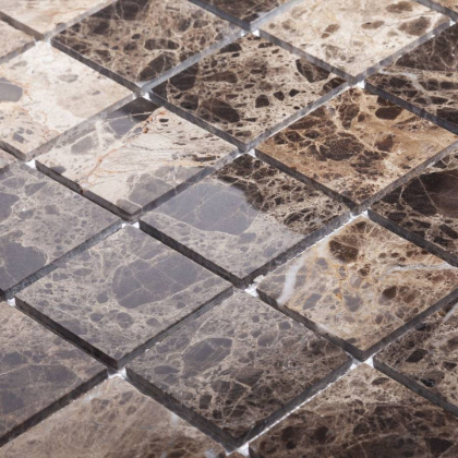 Мозаика, нат. мрамор, DARK EMPERADOR POLISHED 48х48, Classic