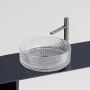 Умывальник чаша накладная круглая (прозрачная) Cristal 360*360*112мм