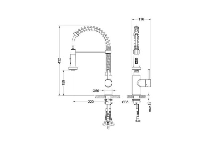 Смеситель для кухни 2 jet (профессиональный) AQUATEK AQ1387CR ЕВРОПА Смеситель для кухни 2 jet (профессиональный) AQUATEK AQ1387CR ЕВРОПА