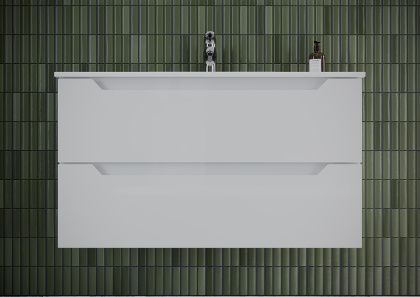 Тумба подвесная SANCOS Norma 2.0 1190х450х500, c двумя ящиками оснащенными доводчиками, белый глянец , арт. NR2.120-1W