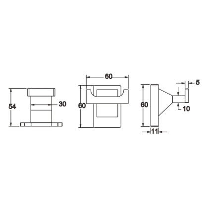 Крючок, RG1621H Rose, Черный Крючок, RG1621H Rose, Черный