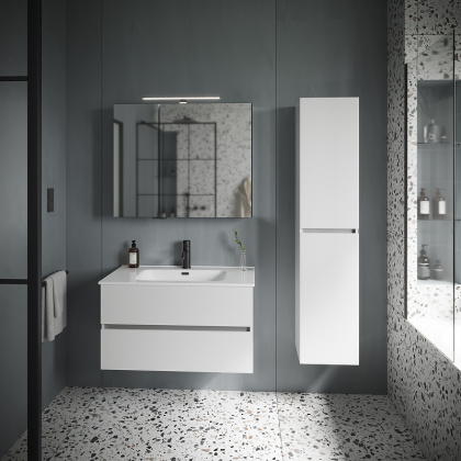 Тумба подвесная SANCOS Urban 890х450х550, c двумя ящиками оснащенными доводчиками, белый глянец , арт. UR90W